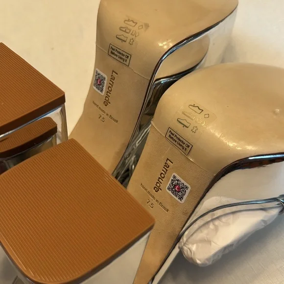 Larroudé Dolly Sandal In Silver Specchio - Picture 9 of 10